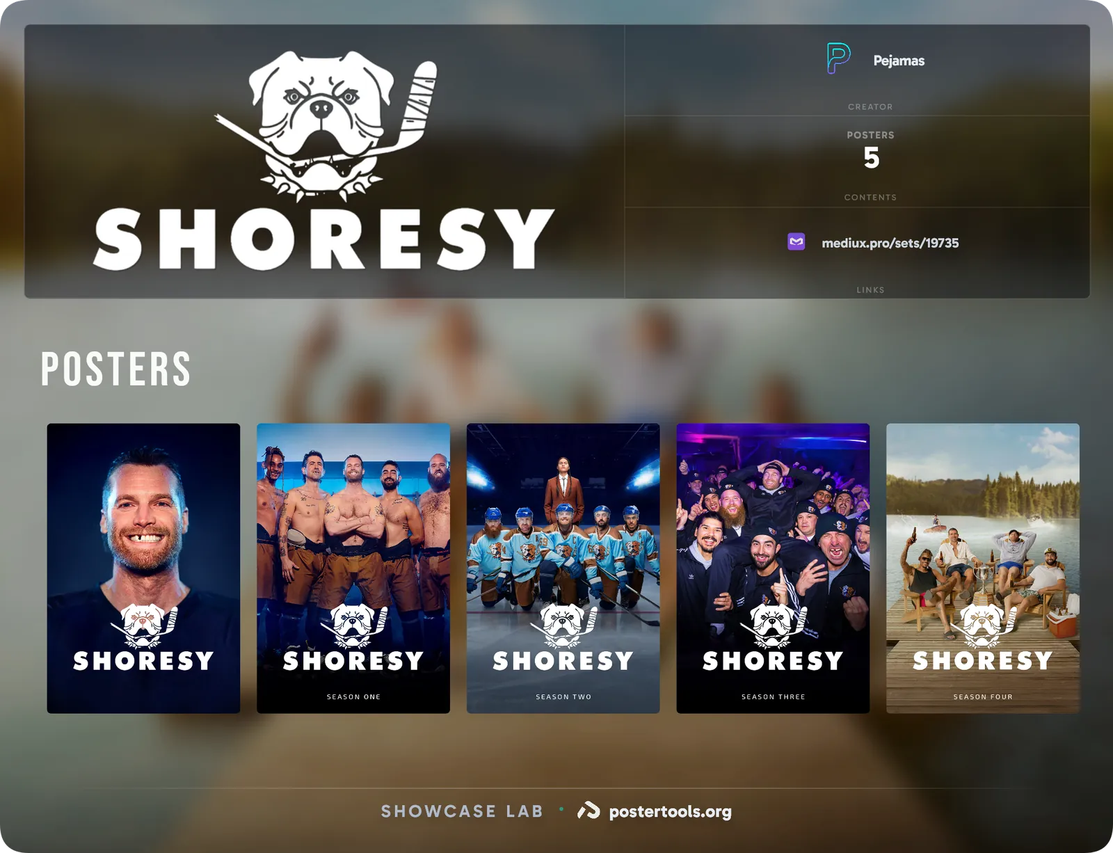 Shoresy poster wall created in Showcase Lab